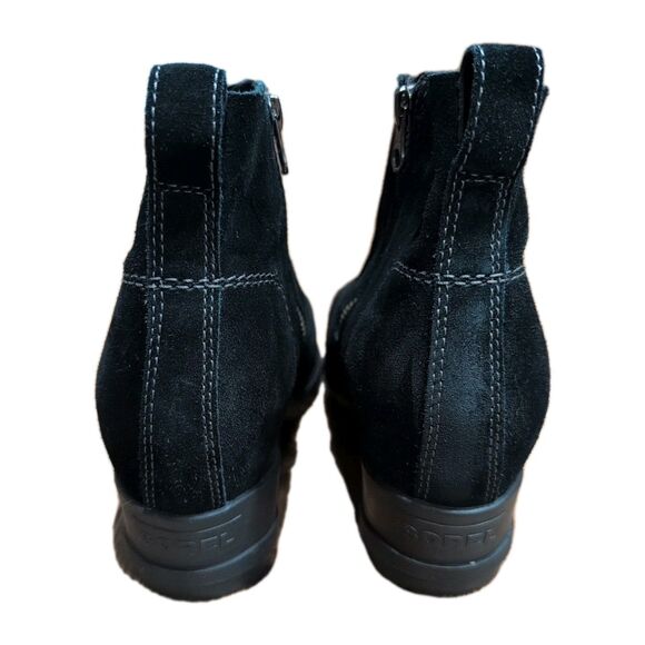 Sorel Evie Black Ankle Boots Women's Size 8 Spring Rain Winter Gorpcore Platform - Picture 3 of 8